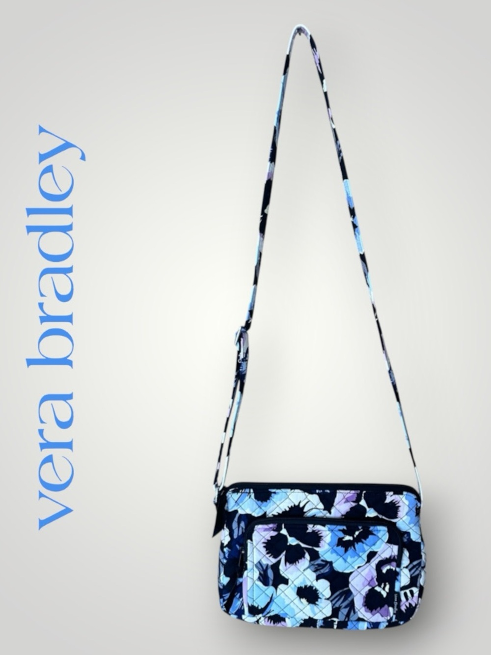 Vera Bradley RFID Little Hipster Crossbody Bag in Plum Pansies Style: 28414